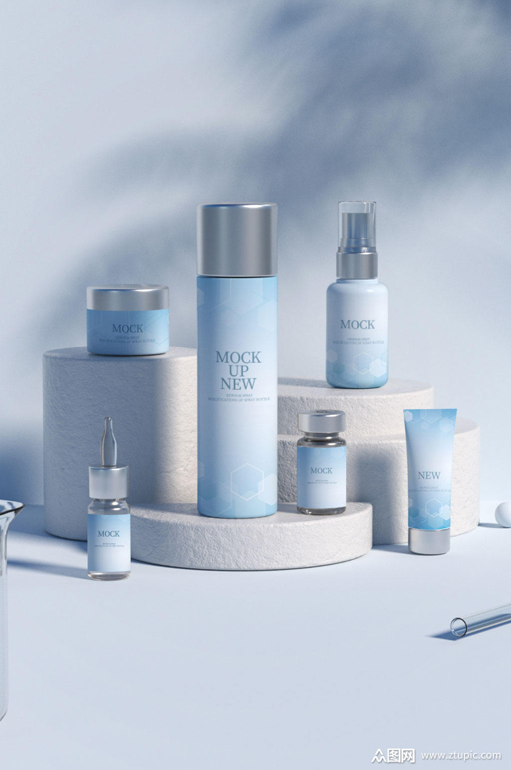 高精度醫美化妝品3D展示樣機模板 編號922352